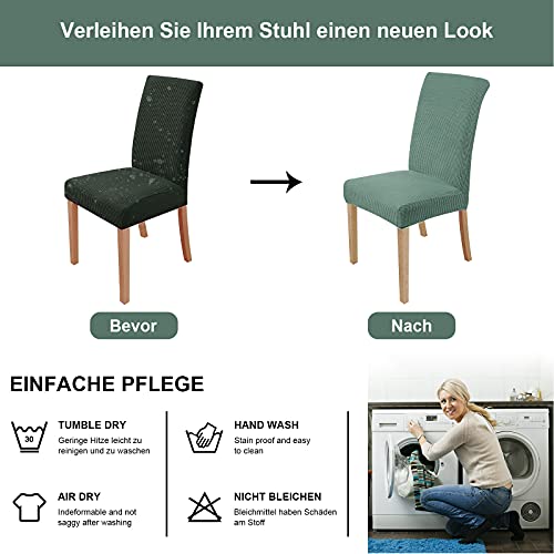 sorliva Fundas para Sillas Pack de 6 Fundas Sillas Comedor Fundas Protectoras para Sillas Lavables Comedor Decoración de Elástica para sillas para Banquetes Oficina Hogar Restaurante Bar（Verde Claro）