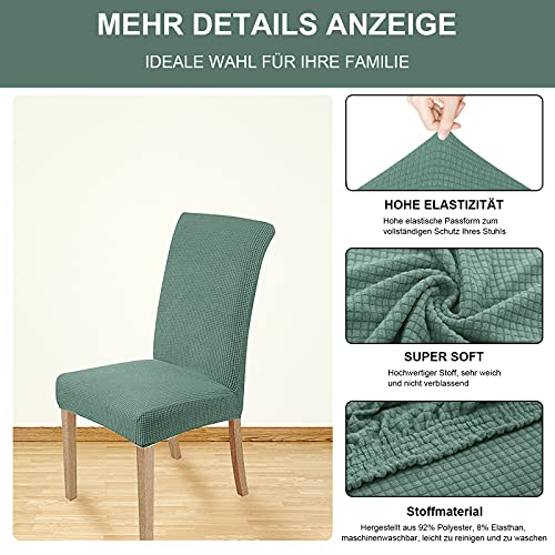 sorliva Fundas para Sillas Pack de 6 Fundas Sillas Comedor Fundas Protectoras para Sillas Lavables Comedor Decoración de Elástica para sillas para Banquetes Oficina Hogar Restaurante Bar（Verde Claro）