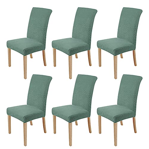 sorliva Fundas para Sillas Pack de 6 Fundas Sillas Comedor Fundas Protectoras para Sillas Lavables Comedor Decoración de Elástica para sillas para Banquetes Oficina Hogar Restaurante Bar（Verde Claro）