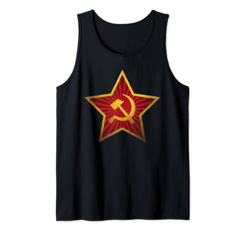 Soviética CCCP - Emblema de martillo de hoz con estrella roja Camiseta sin Mangas