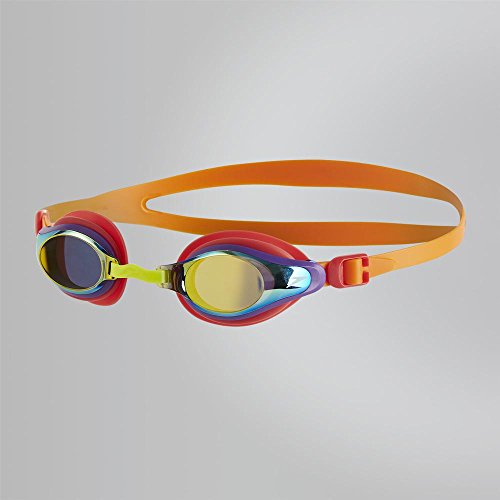 Speedo Mariner Supreme Mirror Gafas de Natación, Unisex niños, Naranja Jaffa/sandía/Dorado, Talla Única