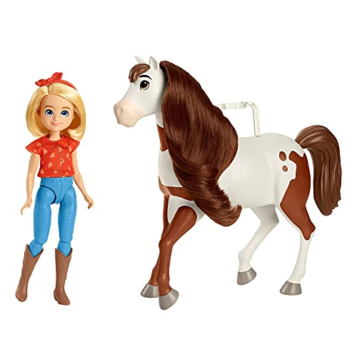 Spirit Abiagil con Boomerang Muñeca articulada con caballo de juguete con crin y cabeza articulada (Mattel GXF23)
