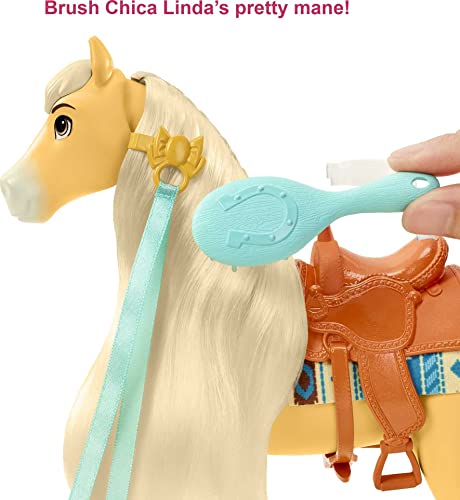 Spirit Chica Linda Festival Fantasía Yegua de juguete con accesorios para peinar crin de caballo (Mattel GXF71)