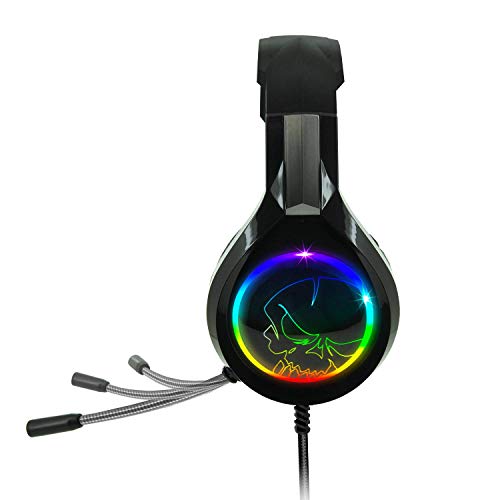 SPIRIT OF GAMER - PRO-H8 - Audio Pro Gamer Auriculares - Simulated Leather - Micrófono flexible - Luz de fondo LED Rainbow RGB para Auriculares - PC / PS5 / XBOX X / PS4 / XBOX ONE