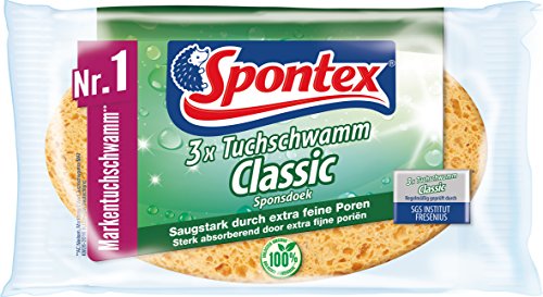 Spontex esponja paño 19111017. Súper esponjas de tela altamente absorbentes para gran variedad de aplicaciones, 3 piezas