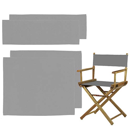STAY GENT 2 juegos Directores Sillas Reemplazo Lona Asiento Taburete Directors Chair Replacement Covers, Gris
