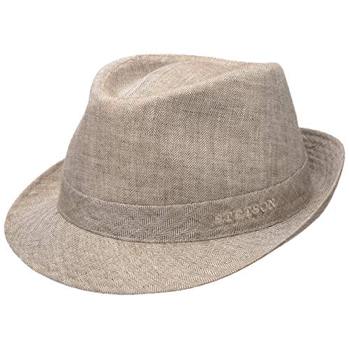 Stetson Osceola Trilby Linen Hat Mujer/Hombre - Made in Italy Sombrero de Verano Lino Hombre con Forro Primavera/Verano - 62 cm Beige Claro