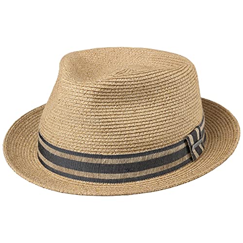 Stetson Sombrero de Mezcla Lino Korello Hombre - Sol Tela con Banda Grosgrain, Grosgrain Primavera/Verano - L (58-59 cm) Beige