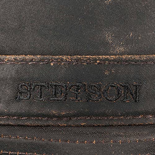 Stetson Trilby de Tela Odessa Hombre - Sombrero Oilskin Moda con Forro, Ribete, Ribete Verano/Invierno - M (56-57 cm) marrón