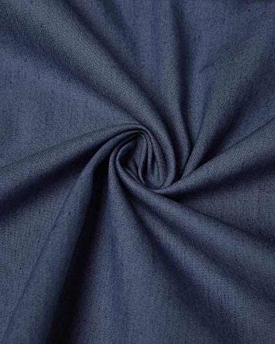 Style Dome Blusa Vaquera Camisa de Mujer Botones Elegantes de Manga Larga para Mujer Blusa de Mujer Túnica de Mujer Elegante Larga Grande Azul oscuro-C07795 M