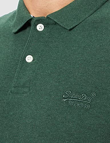 Superdry Classic Pique Polo Shirt, Heritage Pine Green, M para Hombre