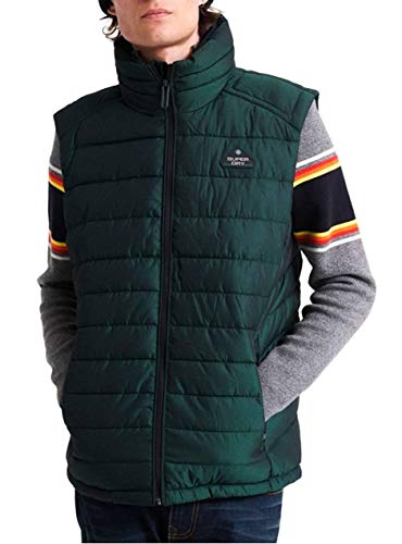 Superdry Double Zip Fuji Gilet Chaleco, Verde (Country Green 0f7), XS para Hombre