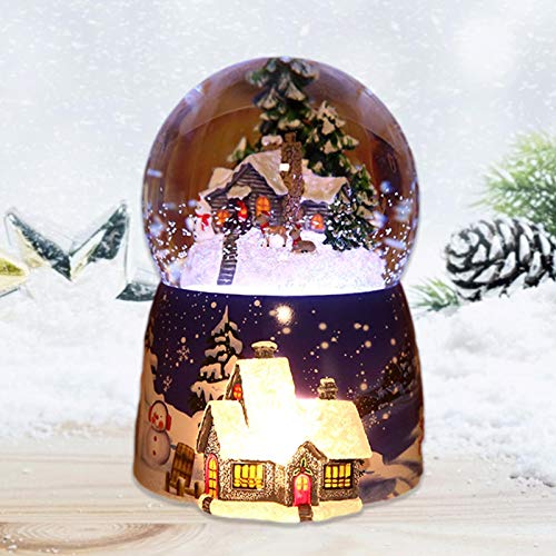 Suppemie Caja de música con diseño de árbol de Navidad, giratoria, bola de nieve, caja de música, regalo de cumpleaños o decoración de Navidad