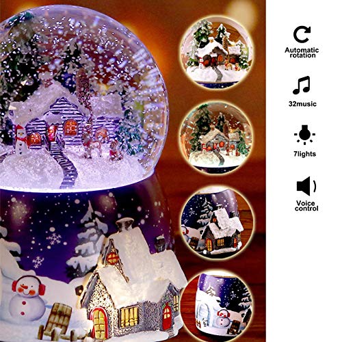Suppemie Caja de música con diseño de árbol de Navidad, giratoria, bola de nieve, caja de música, regalo de cumpleaños o decoración de Navidad