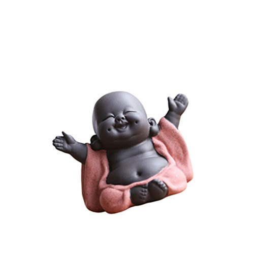 SUPVOX Figura decorativa de bebé Buda riendo, para decoración feng shui o regalo, naranja