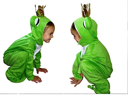SY12 Tamaño 3-4 años rana príncipe traje, traje de rana para los niños para carnaval