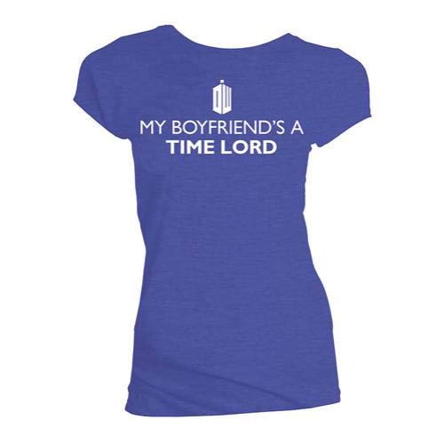 T-Shirt # Xl Ladies Blue # My Boyfriend's a Time Lord