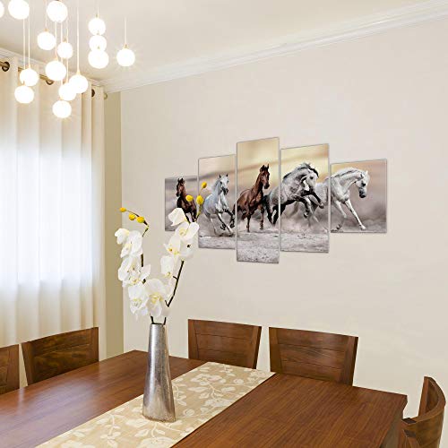 Tabla de pared decoración Caballos - 150 x 75 cm XXL lienzo Salón Apartamento - listo para colgar - 014,153th