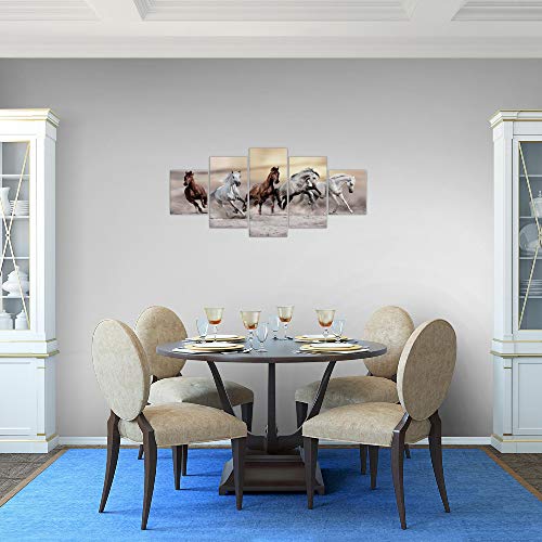Tabla de pared decoración Caballos - 150 x 75 cm XXL lienzo Salón Apartamento - listo para colgar - 014,153th