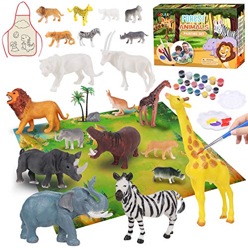 Tacobear Animales Figuras Pintar Juegos para Niños Animales Figuras para Pintar Animales Figura Juguete Manualidades Creativo Juguete Cumpleaños Navidad Regalo para Niño 4 5 6 7 8 9 años
