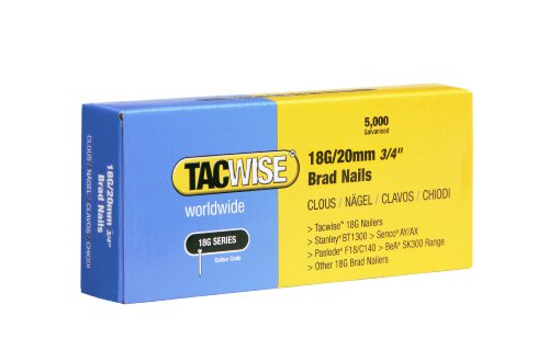 Tacwise 0395 Clavos Brad 18G/20mm, Metalizado, 18 G / 20 mm, Set de 5000 Piezas