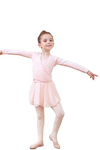 Tancefair Chaqueta de ballet de manga larga para niñas y mujeres, rosa, S