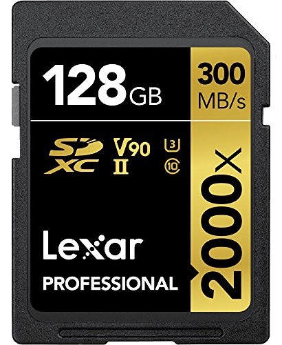 Tarjeta Lexar Professional 2000x 128GB SDXC UHS-II sin Lector, hasta 300MB/s de Lectura (LSD2000128G-BNNAG)