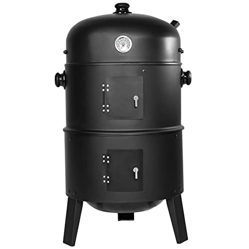 TecTake Barbacoa Barbecue Grill con Carbón Vegetal Parrilla Fumador - Varios Modelos - (3en1 BBQ Fumador/Parrilla | no. 400820)