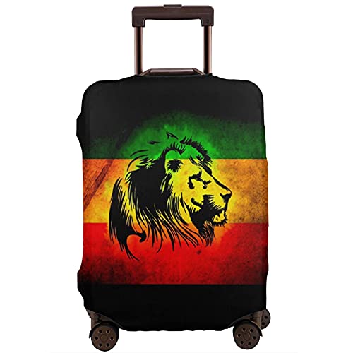Teery-YY Funda protectora para equipaje de viaje con bandera de León jamaiquino, se adapta a 45 a 80 cm, con cremallera, lavable, elástica, para adolescentes, niños, niñas, hombres y mujeres