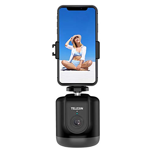 TELESIN Soporte para smartphone para grabación con seguimiento automático del rostro. No requiere aplicación. Palo selfie con rotación de 360 ° automático, apto para teléfono, GoPro/Osmo Action