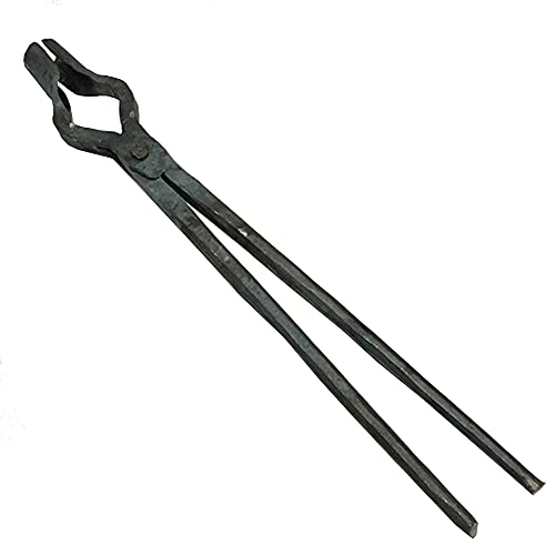Tenaza de forja Pinza de herrero de nariz redonda para la fabricación de cuchillos de yunque Tenaza de forja 500 mm de longitud Negro para ingeniero herrero forja