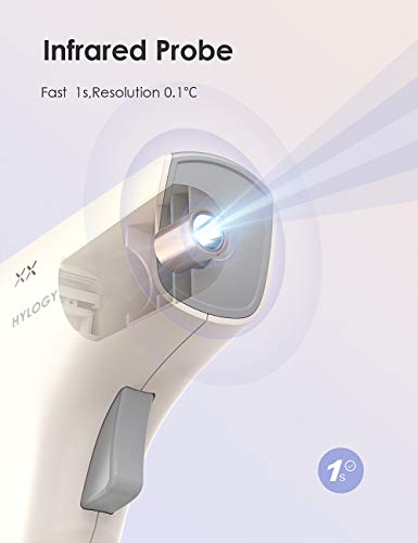 Termómetro infrarrojo de fiebre Cocobear, termómetro digital sin contacto, modo frente / habitación / objeto, alarma de fiebre, adulto / bebé / anciano (B)