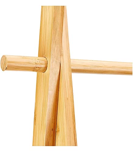 TIENDA EURASIA® Perchero de Pie Madera Blanco - Estructura de Bambu Resistente y Baldas de Madera - Estilo Nordico (Perchero 1 Balda - 64 x 44 x 160,5 cm)