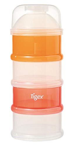 Tigex Dosificador de leche en polvo envase, Naranja, Blanco y Rojo