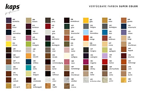 Tinte con Imprimación para Zapatos y Bolsos Textiles Y de Cuero Natural Y Sintético, Kaps Super Color And Preparer, 70 Colores (118 - negro)