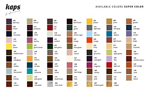 Tinte para Cuero Natural y Sintético y Textiles, Super Color de Kaps, 82 Colores Estándar y Metálicos, Bote Grande 500 ml - 16.9 fl. oz. (118 - negro)