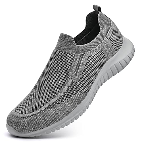 TIOSEBON Zapatillas sin Cordones Mocasines para Hombre Casuales Zapatillas de Deporte 42 EU Gris