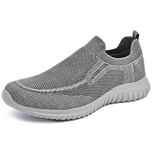 TIOSEBON Zapatillas sin Cordones Mocasines para Hombre Casuales Zapatillas de Deporte 42 EU Gris