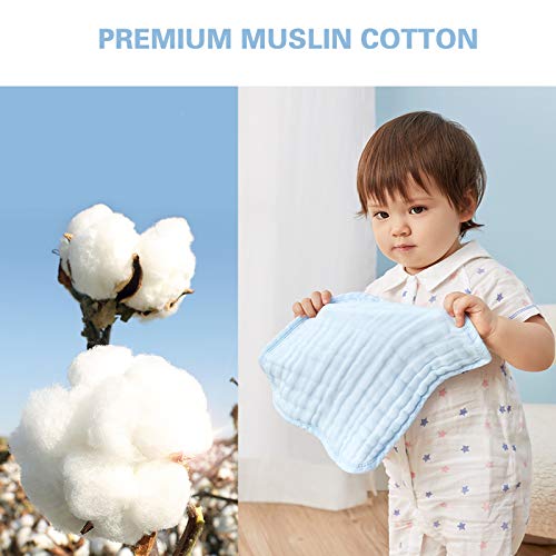 Toallitas para bebé de muselina - Toallitas de algodón 100% naturales para bebés - Toalla suave para bebés recién nacidos y toallita de muselina para piel sensible (5 PCS)