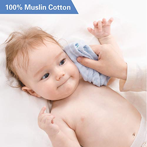 Toallitas para bebés de muselina para bebés recién nacidos - Toallitas extra suaves de algodón orgánico natural - Toallita para toalla facial para pieles sensibles