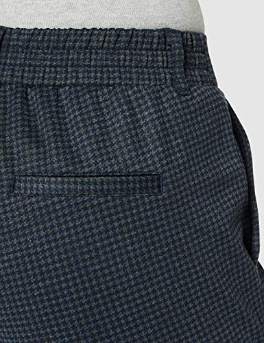 Tom Tailor 1021223 Pantalones Finos de Corte Holgado, 24617 Grey Houndtooth Check-Muñeco de Cuadros, 38 para Mujer