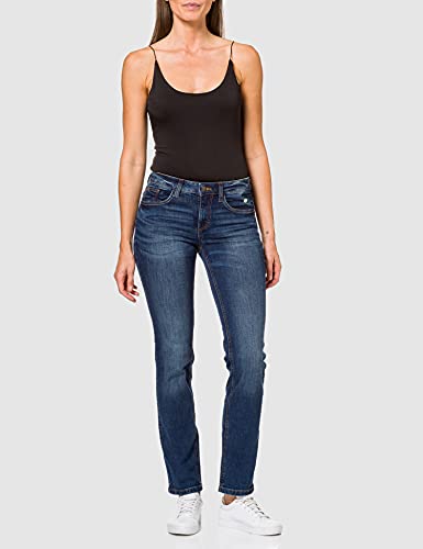TOM TAILOR Alexa Jeans Style Von TOM TAILOR Hat Ein Gerade Geschnittenes Und Etwas Weiteres Bein Jeans Slim, Mujer, Azul (Mid Stone Wash Denim 10281), W26/L34