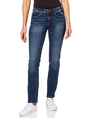 TOM TAILOR Alexa Jeans Style Von TOM TAILOR Hat Ein Gerade Geschnittenes Und Etwas Weiteres Bein Jeans Slim, Mujer, Azul (Mid Stone Wash Denim 10281), W26/L34