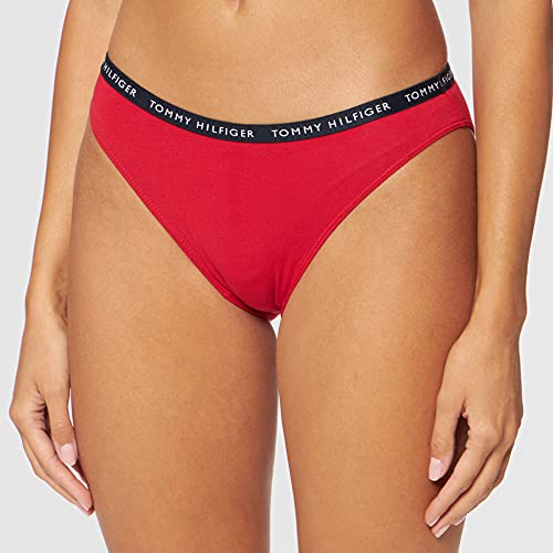 Tommy Hilfiger 3P Bikini, Bikini Estilo Ropa Interior para Mujer, Azul/Rojo/Blanco (Desert Sky/White/Primary Red), M
