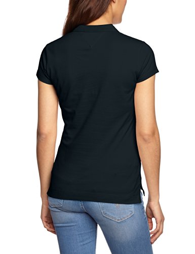 Tommy Hilfiger Heritage Short Sleeve Slim Polo Camiseta, Azul (Midnight 403), L para Mujer