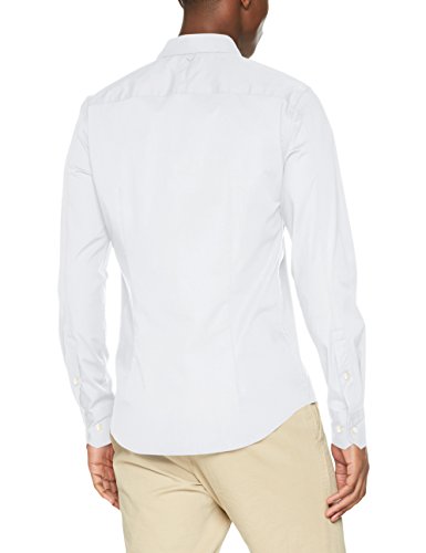 Tommy Jeans Original Stretch Camisa, Blanco (Classic White 100), Medium para Hombre
