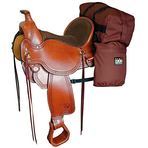 Trailmax Junior - Set de alforjas con bolsa para borrén trasero - Equipaje para silla vaquera de cowboy - Marrón