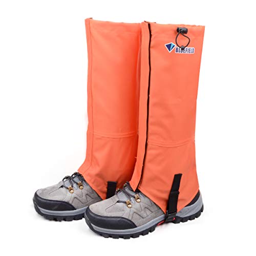 TRIWONDER Polainas Impermeable de Senderismo para piernas a Prueba de Viento Nieve Lluvia para Montaña Caza Esquí Escalada (1 Par)（Nananja, L)
