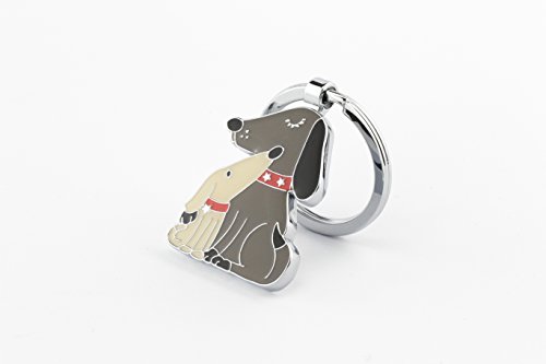 TROIKA DOG & DOGGY KR18-05/BR – Llavero de perro cachorro – el mejor amigo del hombre – Metal fundido esmaltado – cromo – Beige marrón – Original