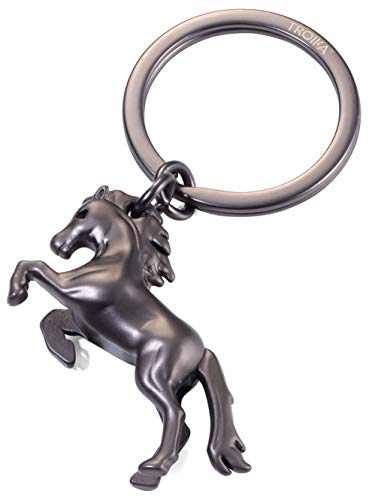 Troika Wild Horse KR21-02/GM - Llavero de Metal Fundido en Color Negro Mate, para los Amantes de los Coches rápidos (Mustang) y Caballos
